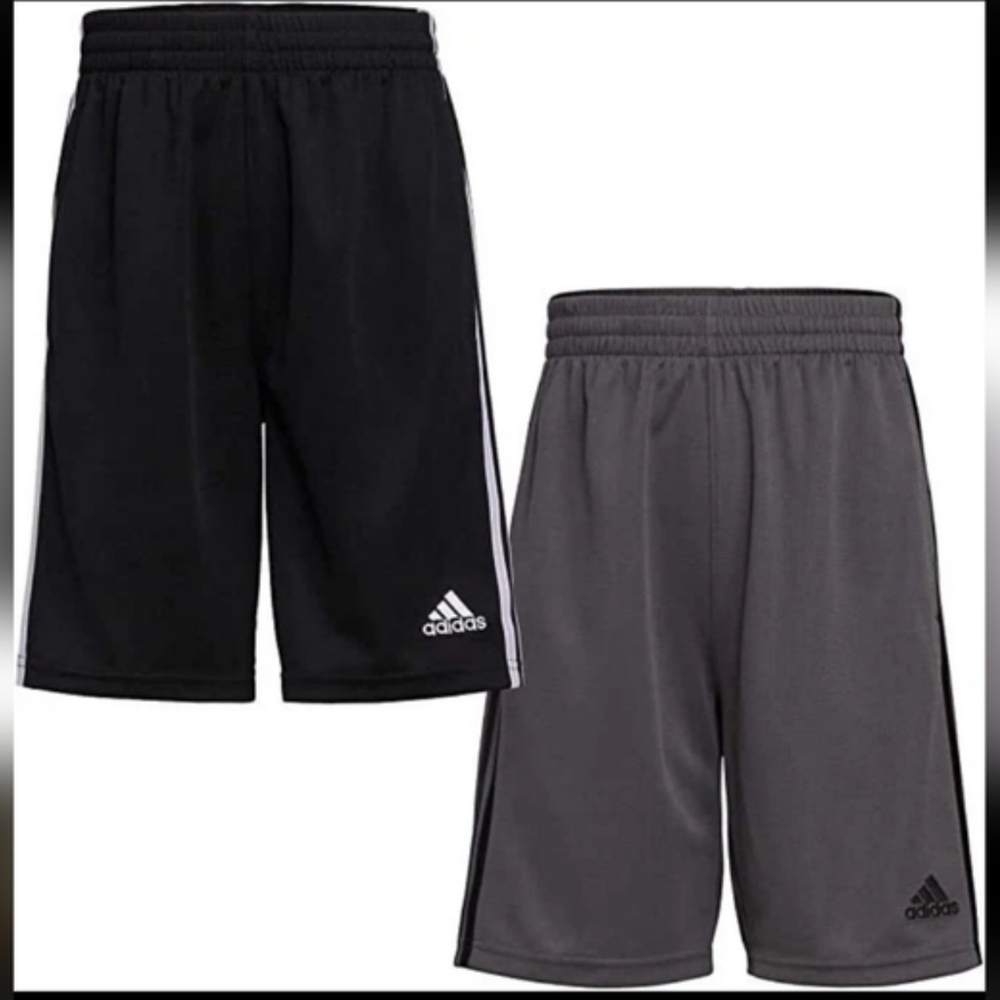 NEW Adidas Youth 2 Pack 3 Stripes Boy's Active Black/Gray M 10/12